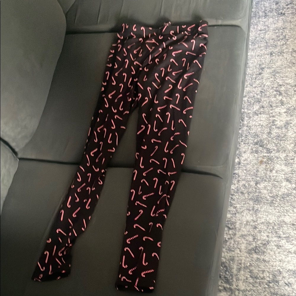 Black and Pink Candy Cane Patterned Women Jeans